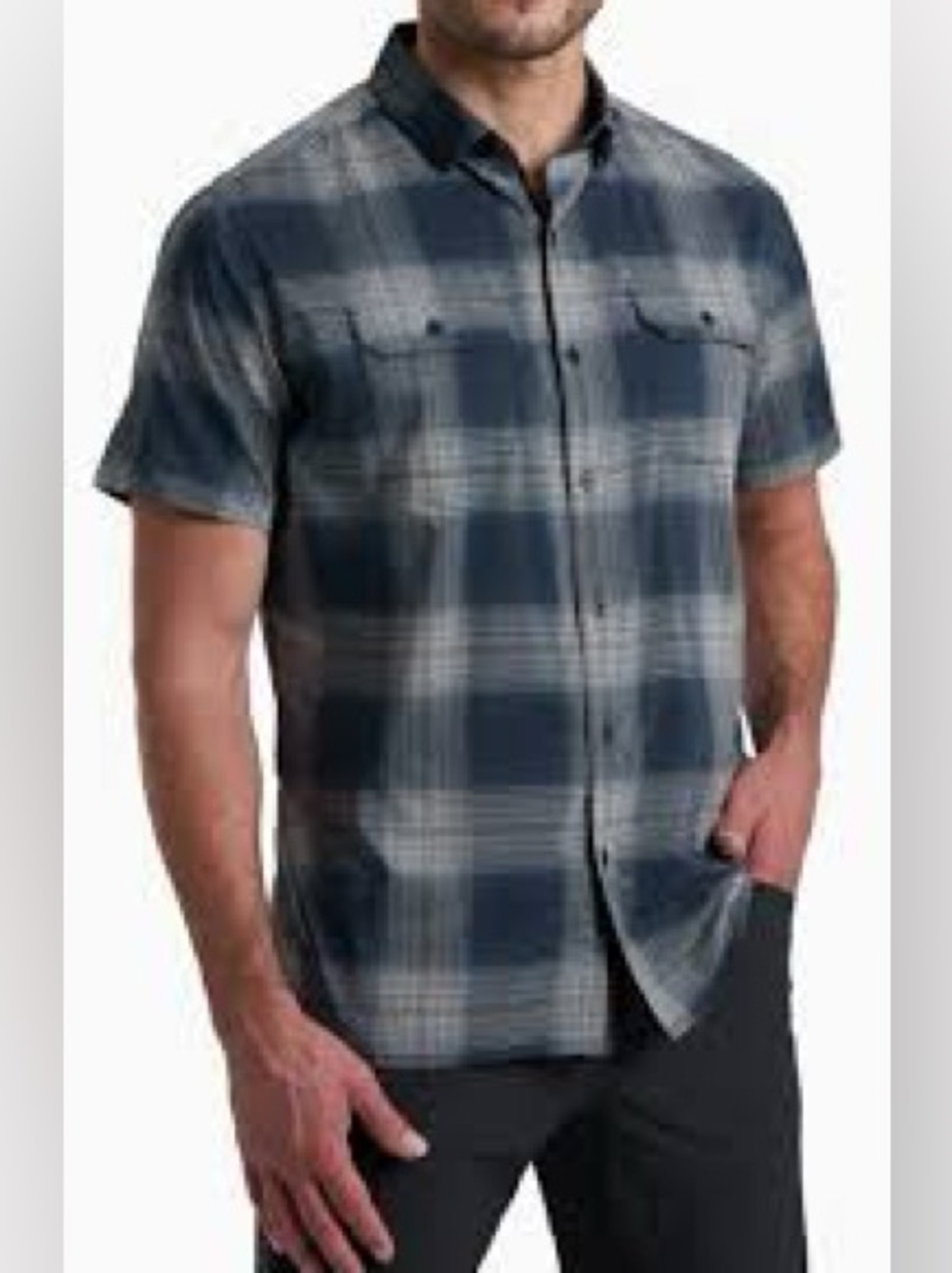 Kuhl Response Short Sleeve Button Down Shirt in Midnight Tide